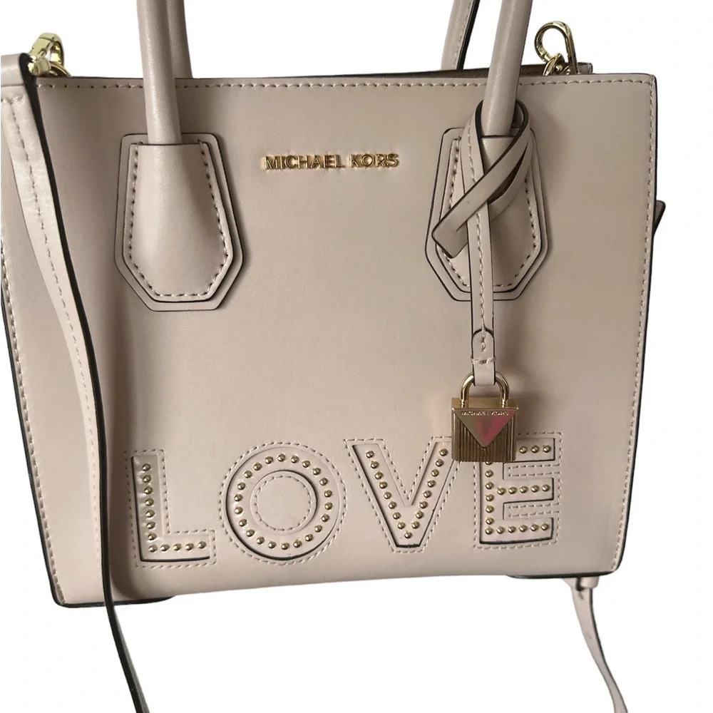 MICHAEL KORS Blush Structured Medium Crossbody Bag - Picture 9 of 10